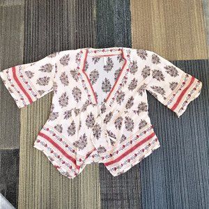 BOHO Bohemian Handkerchief lightweight layering top Floral